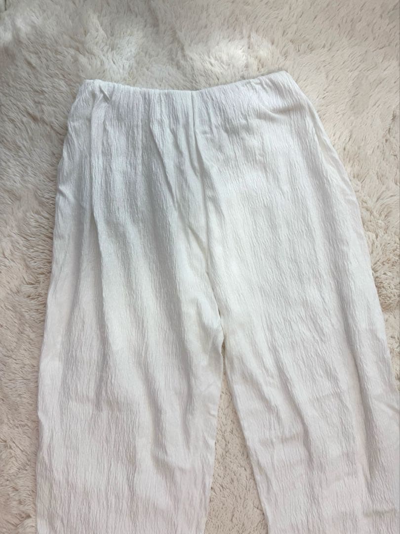 SeaRoomLynn Wave RIB STRAIGHTパンツ　ホワイト