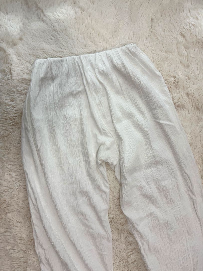 SeaRoomLynn Wave RIB STRAIGHTパンツ　ホワイト