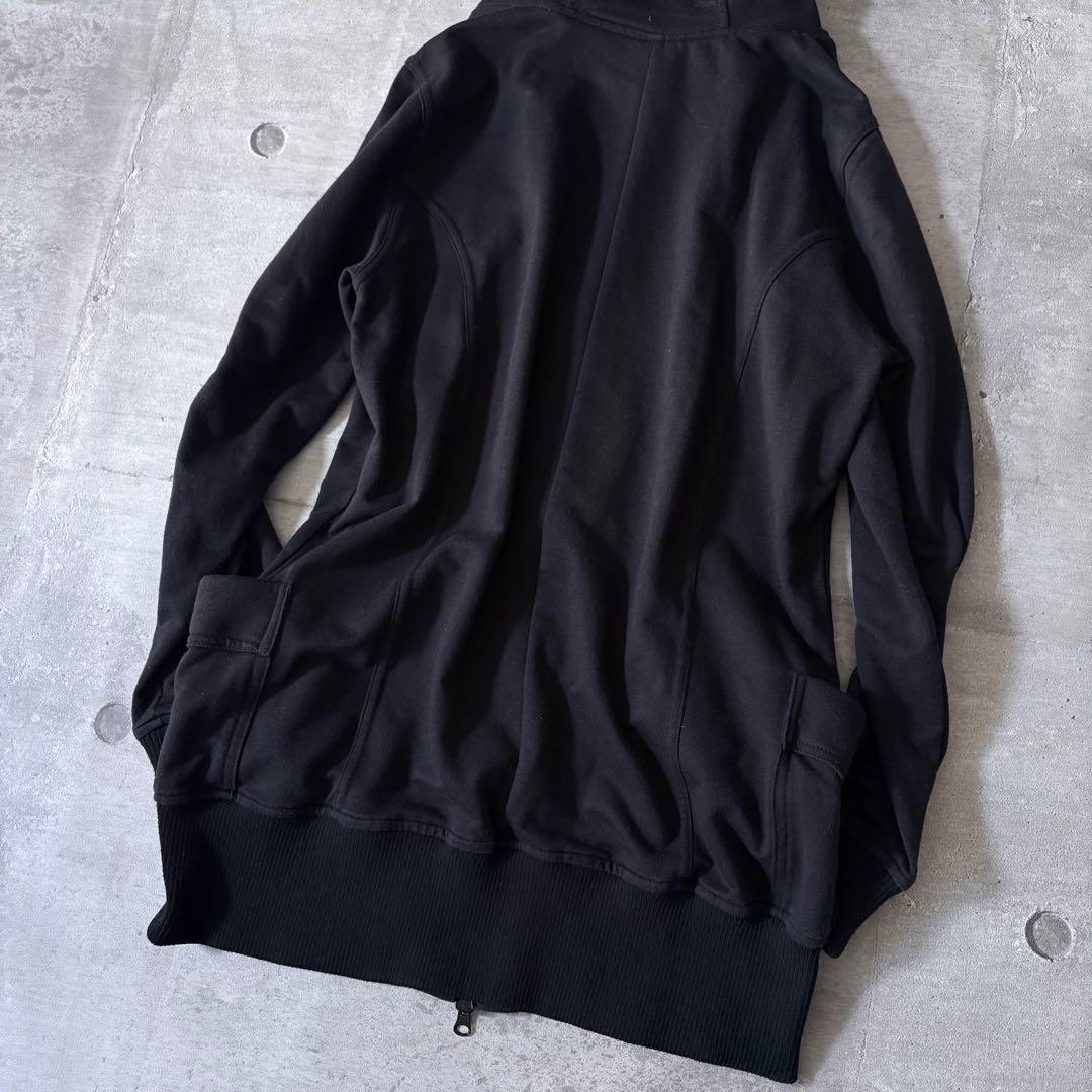00s スウェット ブルゾン 平成ギャル y2k ダークコア ダブルジップ 黒