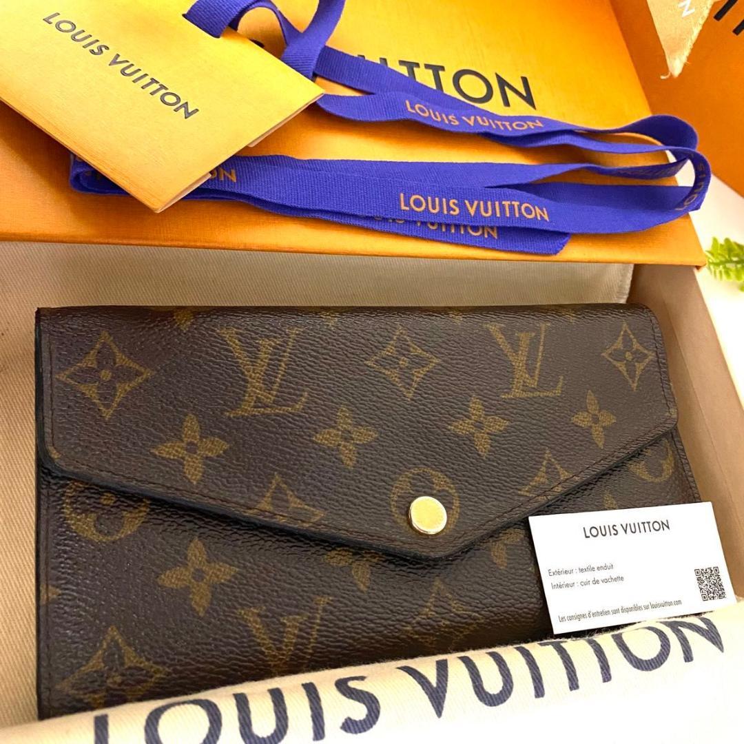 ルイ ヴィトン◎ポルトフォイユ サラ モノグラム 長財布 フラップ 新型 茶色