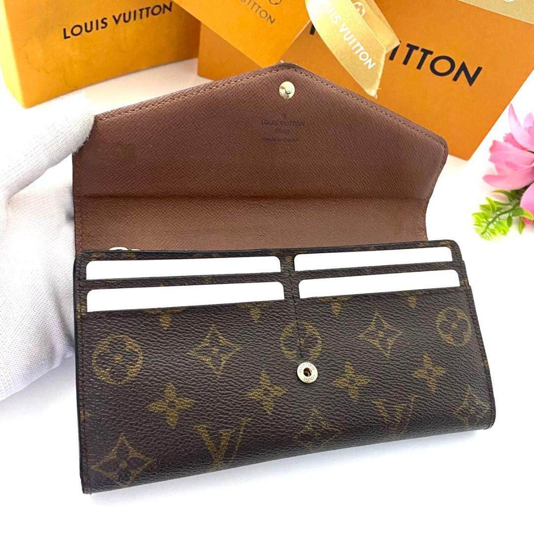 ルイ ヴィトン◎ポルトフォイユ サラ モノグラム 長財布 フラップ 新型 茶色