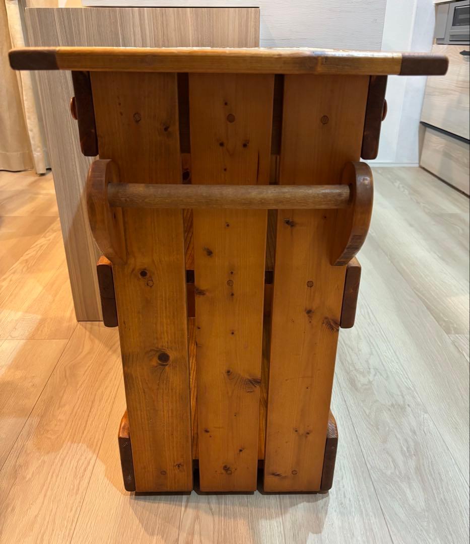 オーダー家具　カントリー家具　ワゴン　キャスター付き　タイル付き　ハート　収納棚