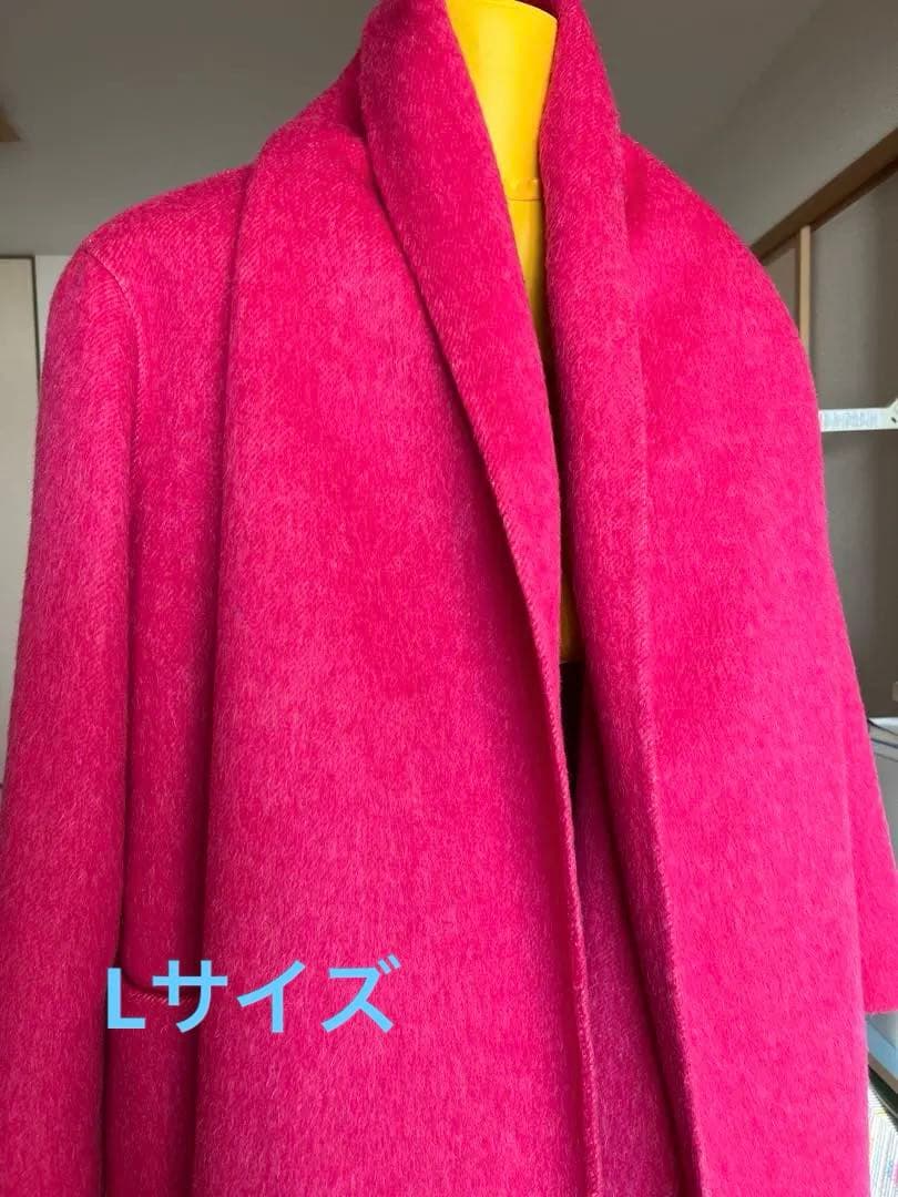 JENNEリバーウールシルクコート　マゼンタ