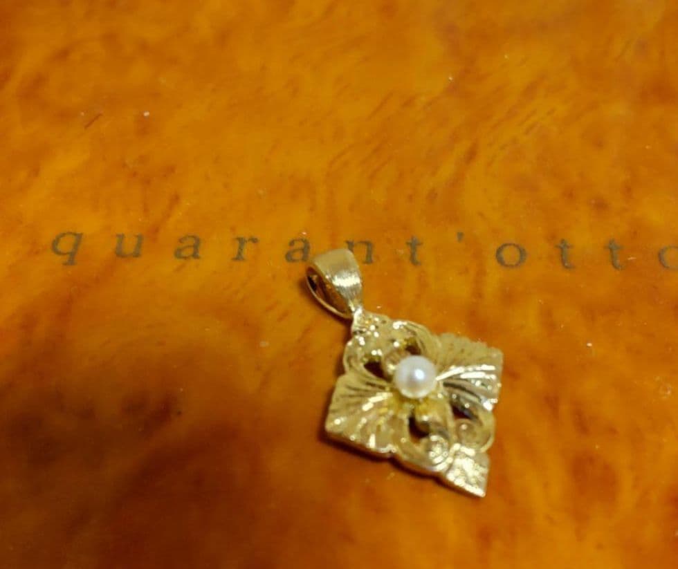 K18YG パール フィレンツェ彫り　新品