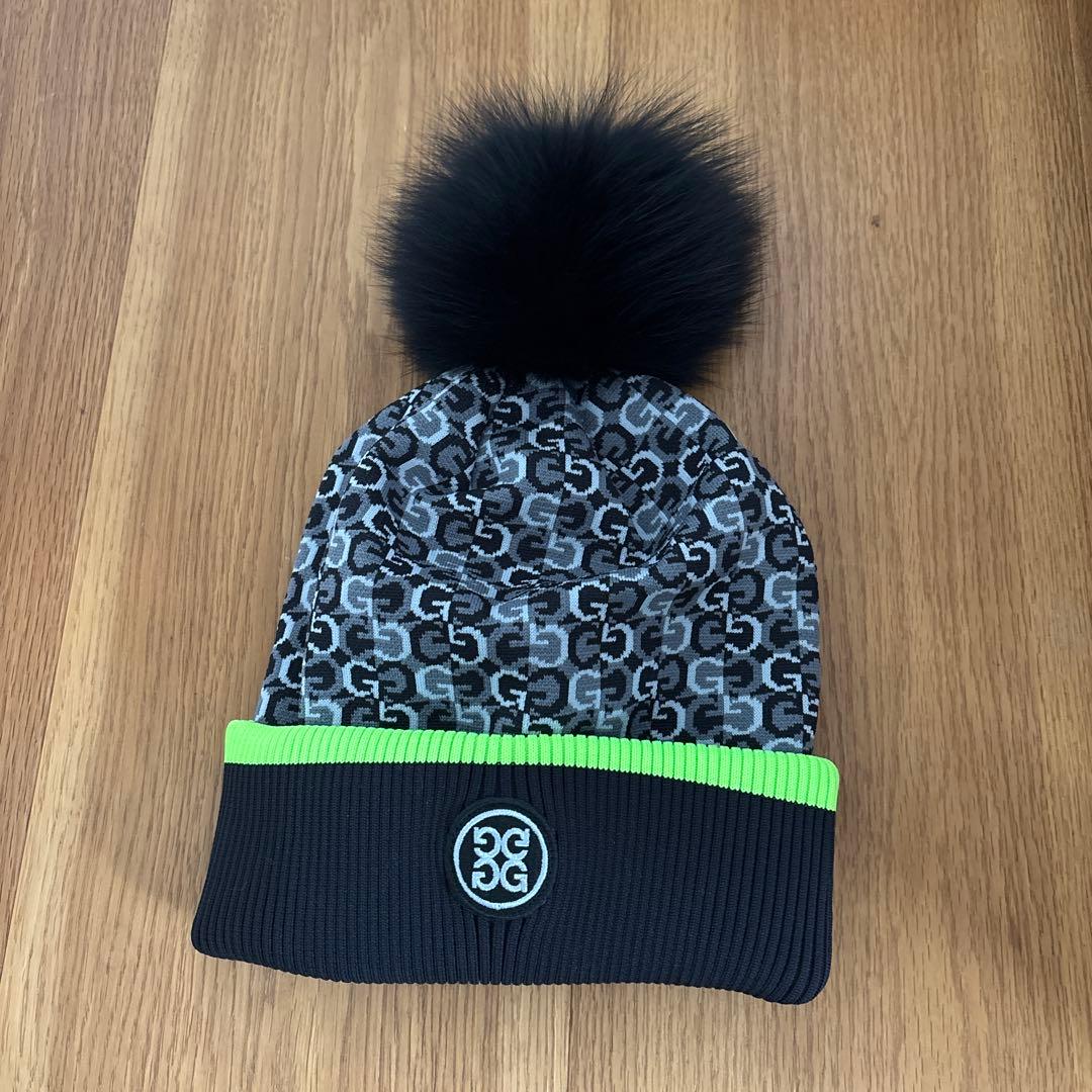 G/FORE ニット帽 ブラック/ネオンイエロー