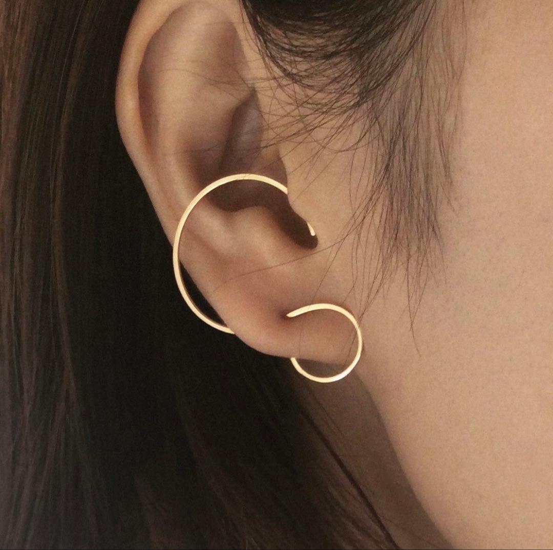 shihara S字　ピアス K18 大