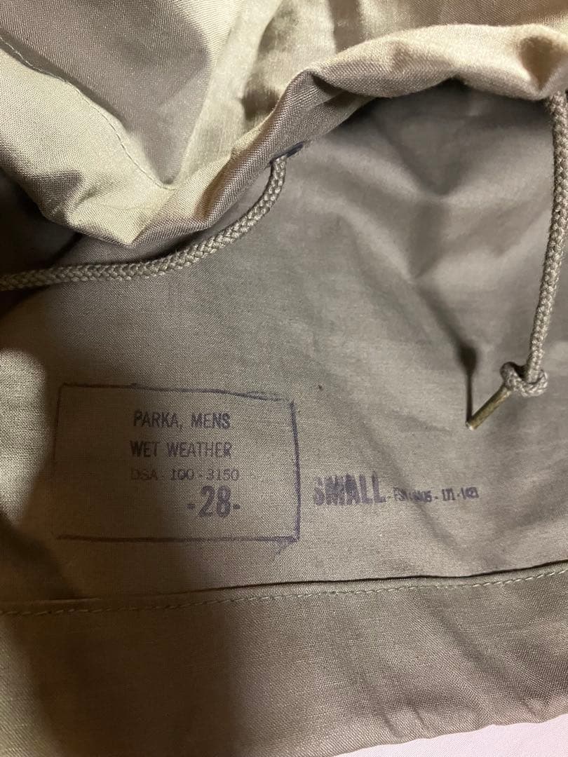 レインパーカー 米軍実物 SMALL デッキパーカー