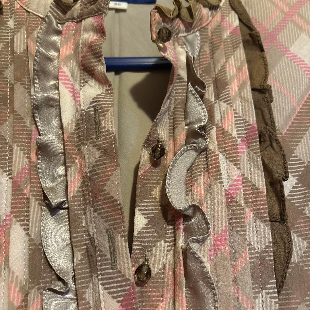 Burberry チェック柄 長袖ワンピース 38