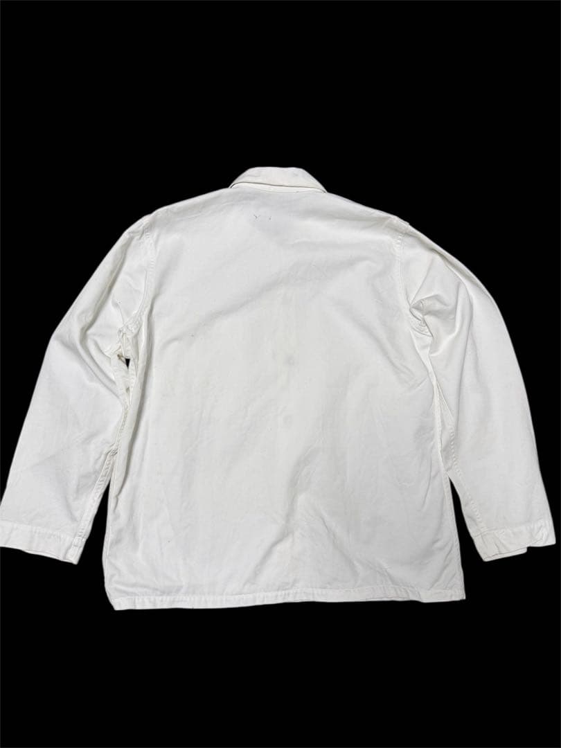 【30s】美品 激レア 機関車ボタン ホワイトカバーオール ドリル生地