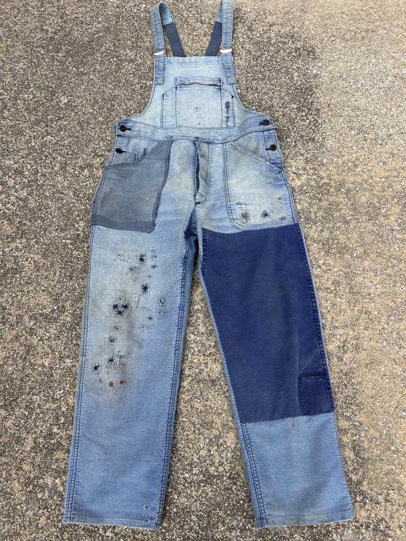 コ*ン様 30's40's50's モールスキンオーバーオール 襤褸 刺子 vi