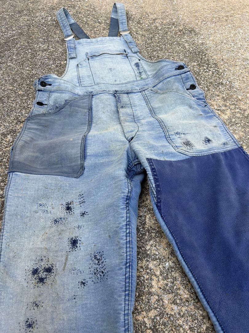 コ*ン様 30's40's50's モールスキンオーバーオール 襤褸 刺子 vi