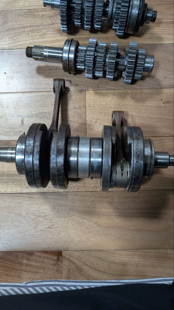 RZ250初期クランクシャフトとギアセット