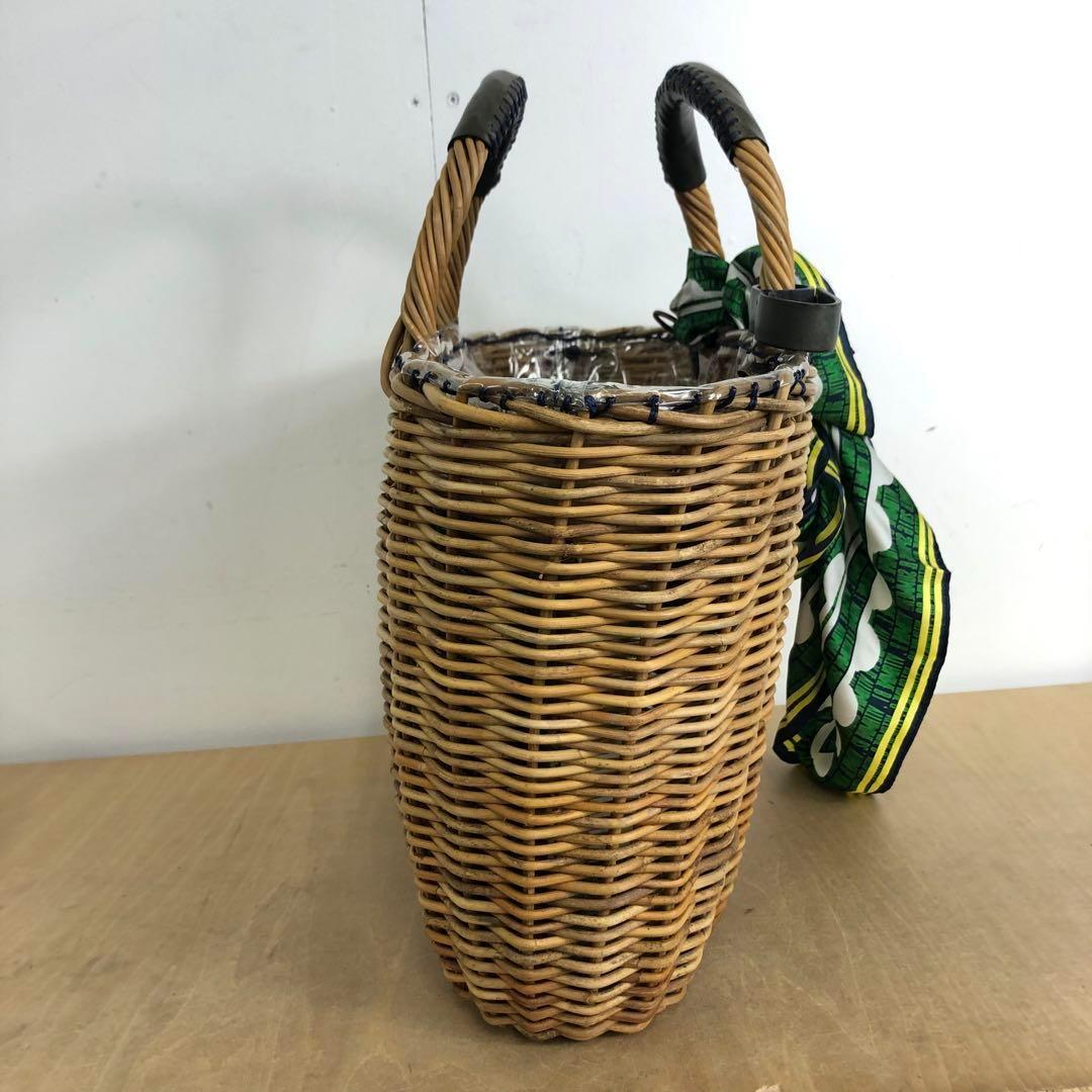 美品 eb・a・gosエバゴス かごバッグ スカーフ ミラー 付き レザー