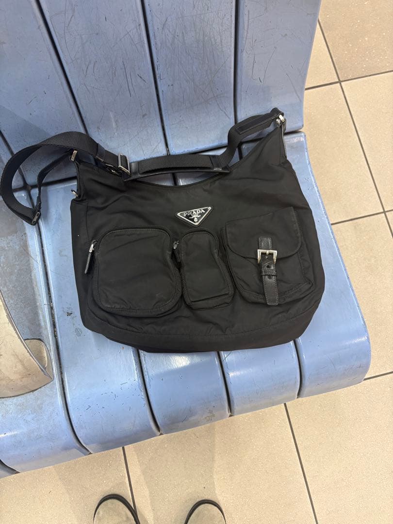 バッグ PRADA nylon utility shoulder bag black
