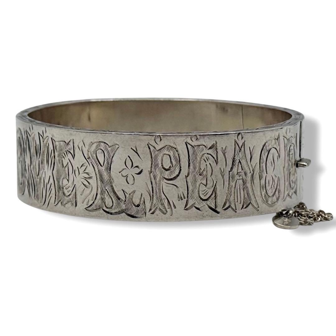 agete バングル silver925 LOVE & PEACE