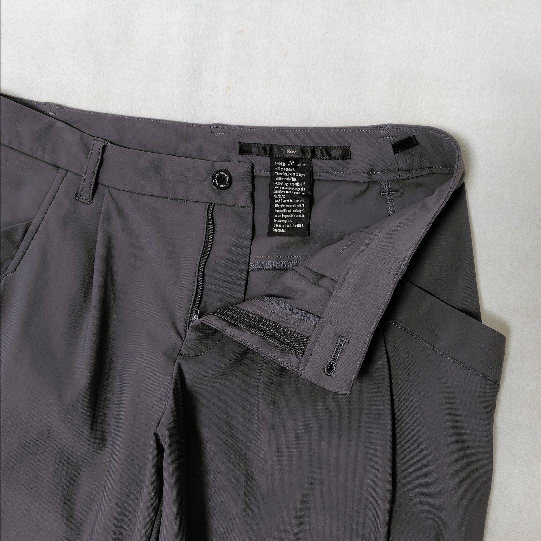 美品 ダブスタ Sov. メリル ハイテンション パンツ 前ボタン ダブル ソブ