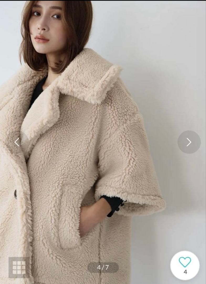 ★VERY掲載商品★ エルフランクボアコート　テディ　ケープ