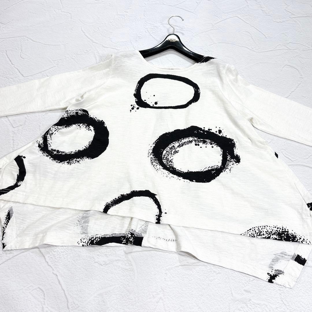 美品✨m_mefu　芽風　センソユニコ　カットソー　変形　サークル　アート　40