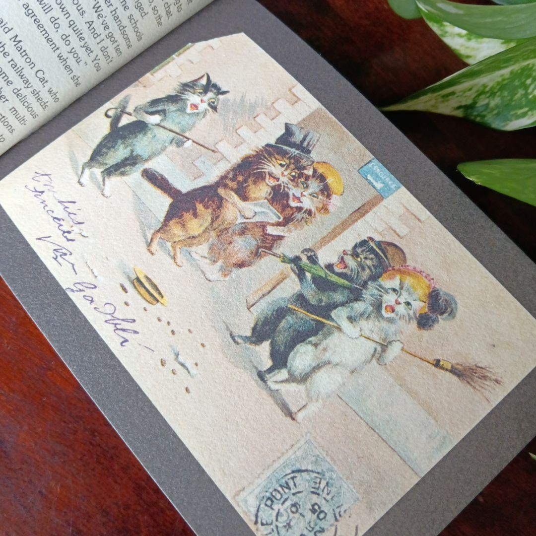 洋書古書　希少　猫の国　アート　画集　ポストカード　イラスト　ヴィンテージ