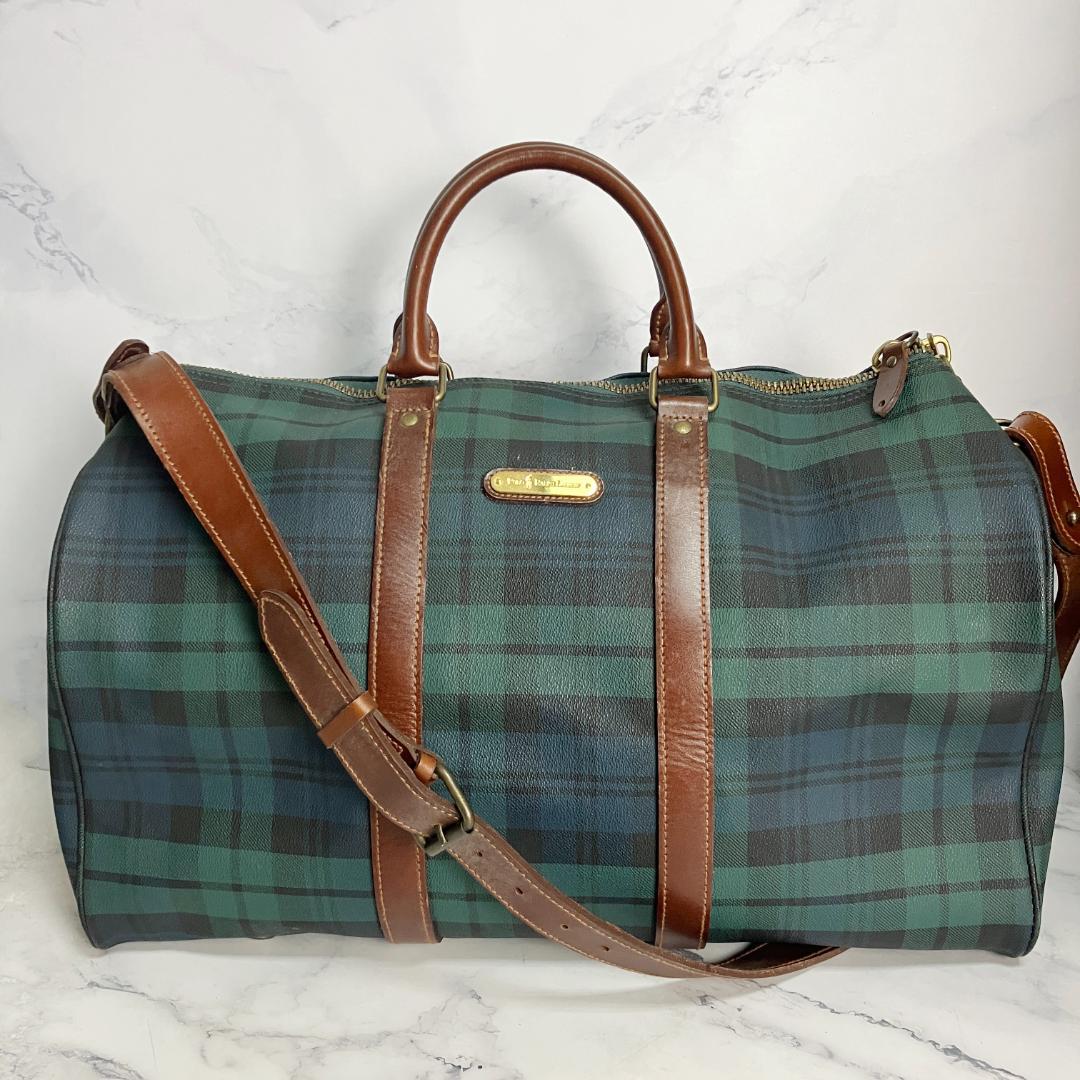 B712【2way】Polo Ralph Lauren★チェック柄ボストンバッグ