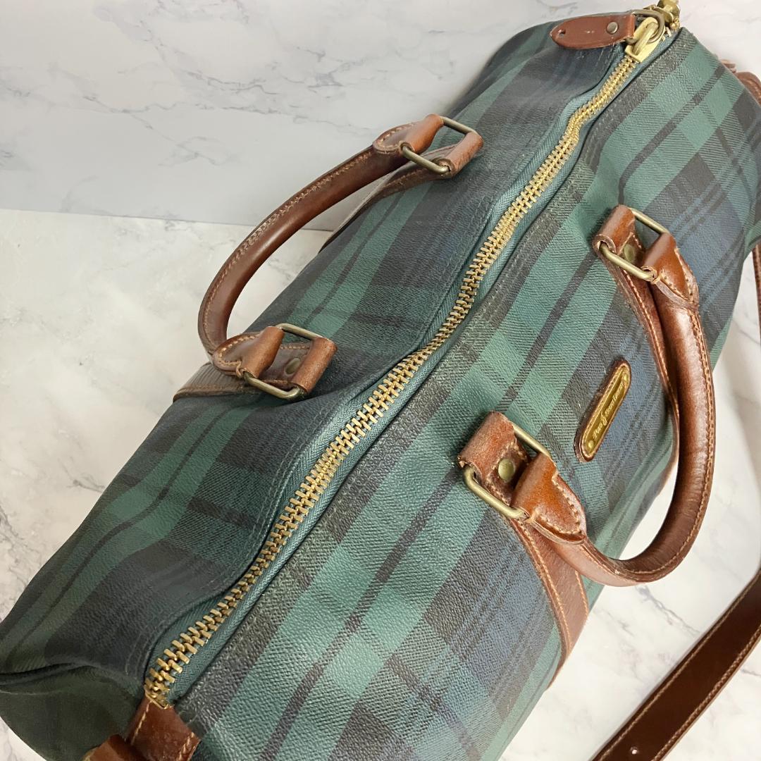 B712【2way】Polo Ralph Lauren★チェック柄ボストンバッグ