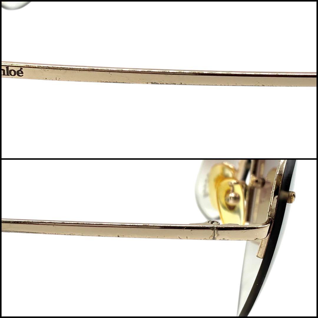 【良品】Chloe クロエ　ティアドロップ　ハート　ラインストーン　サングラス