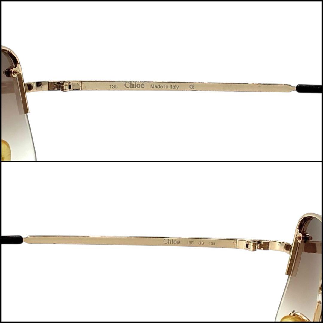 【良品】Chloe クロエ　ティアドロップ　ハート　ラインストーン　サングラス