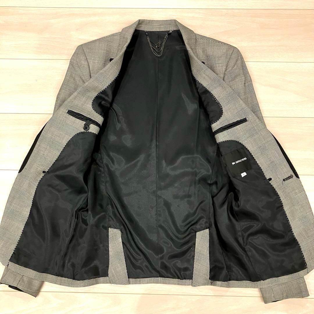 極美品✨ BUFFALO BOBS セットアップ チェーンロゴ チェック 絹 M