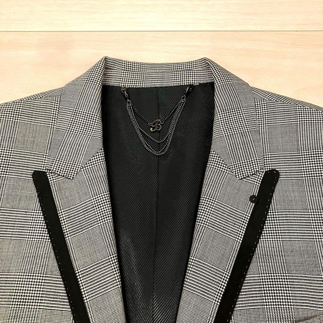 極美品✨ BUFFALO BOBS セットアップ チェーンロゴ チェック 絹 M