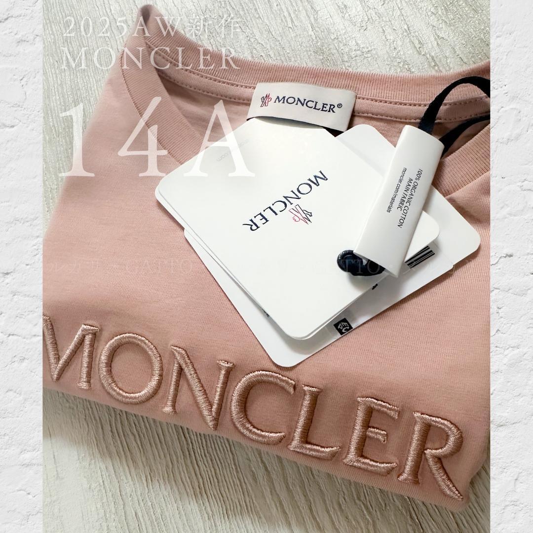 定番 刺繍ロゴワッペン 　MONCLER ピンク Tシャツ 14A