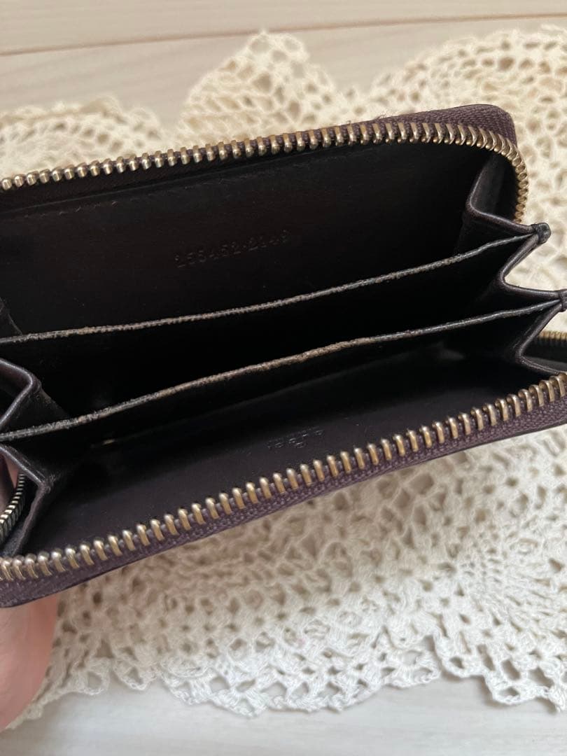 GUCCI グッチシマ GG柄 ジップウォレット 小銭入れ ダークブラウン