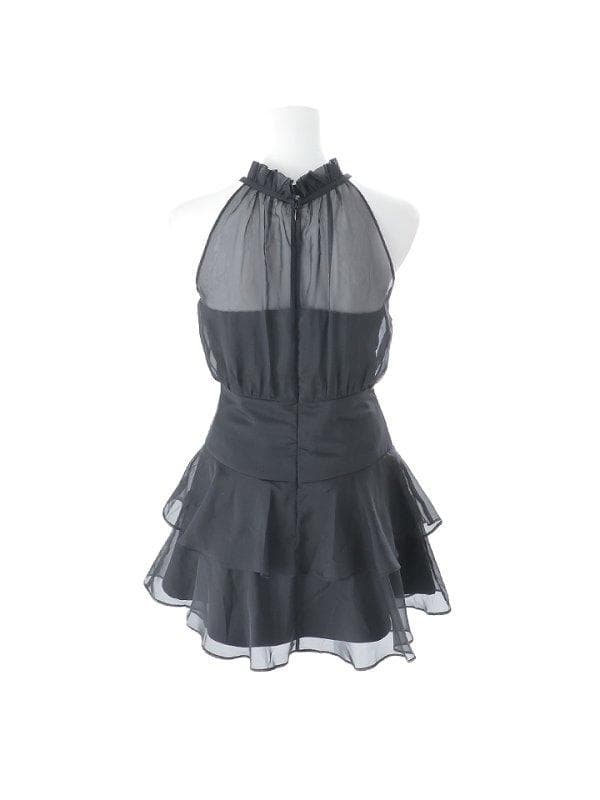 アメスリビジューティアードフレアワンピース　ブラック　Sサイズ