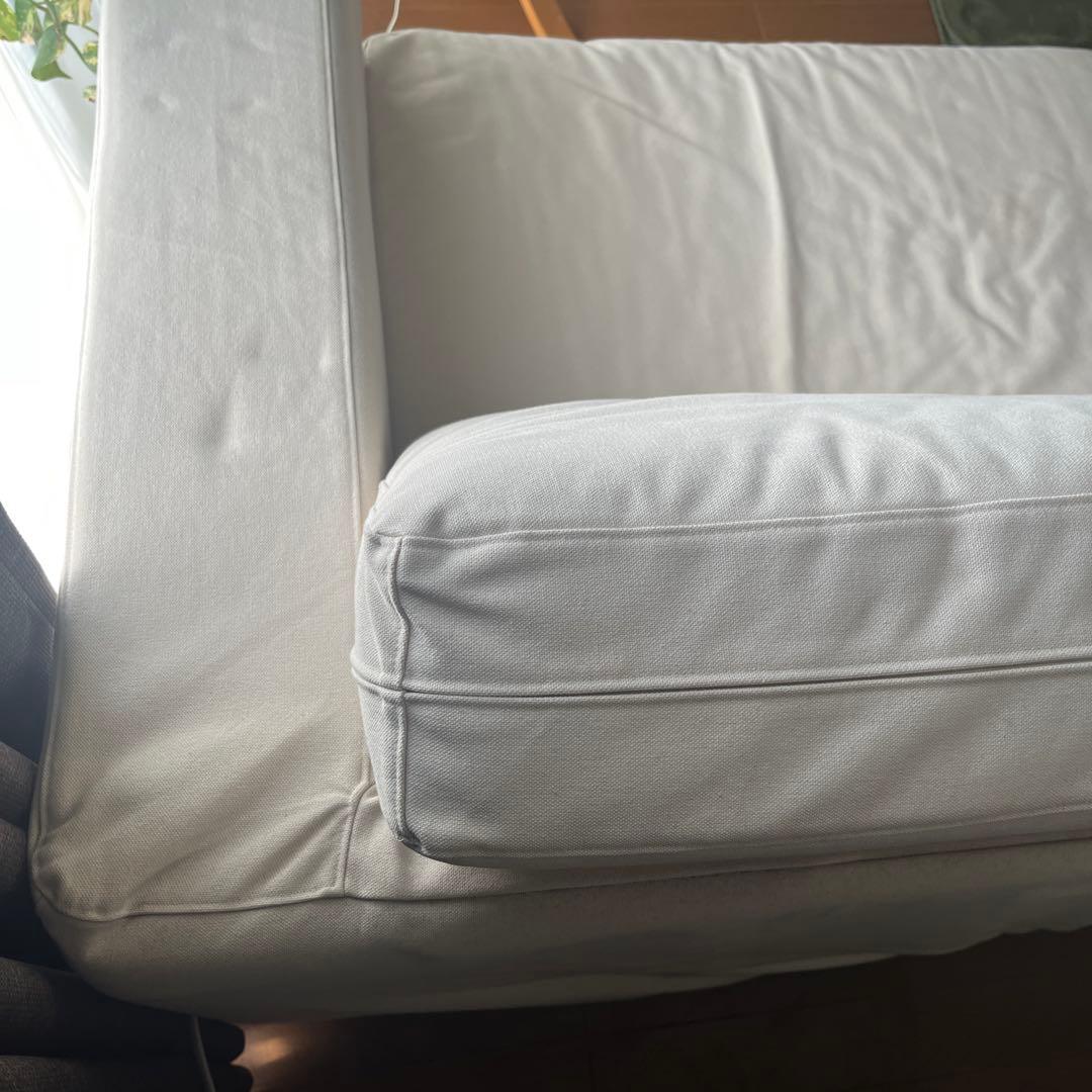 ホワイトファブリックソファ　無印良品