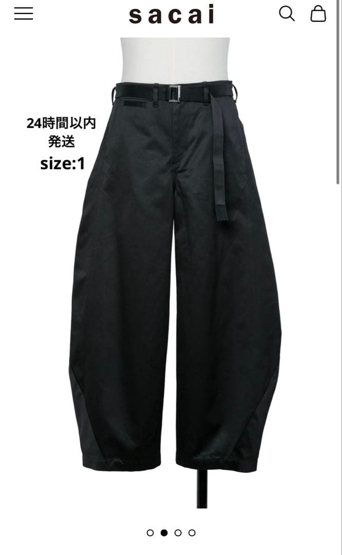 sacai 26ss Cotton Chino Pants 黒　サイズ1 チノ