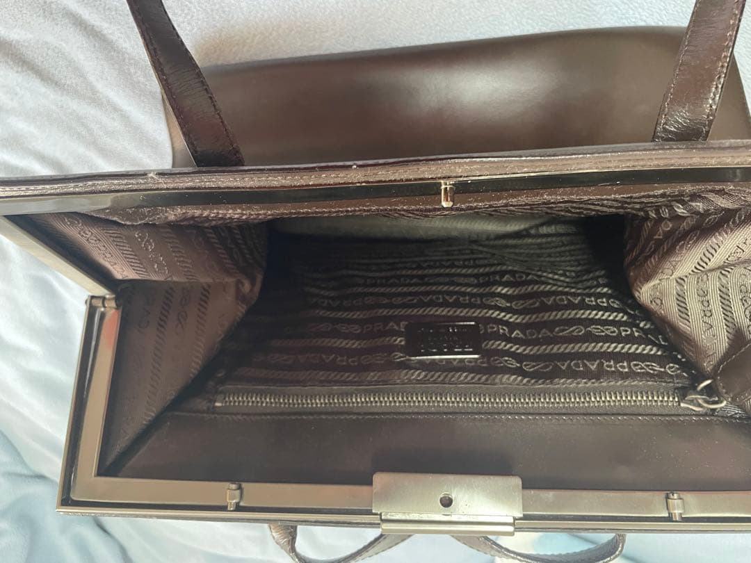 3月限定価格 PRADA レザートートバッグ ブラウン　プラダトート