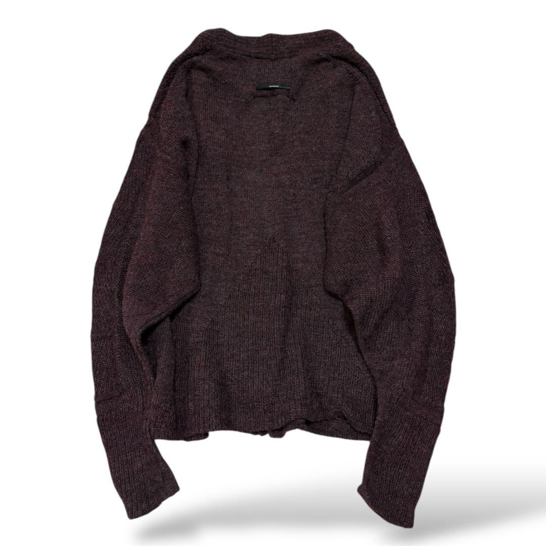 Cotelac アルパカ混 Vネックカーディガン ダークパープル 1 極暖　芸術