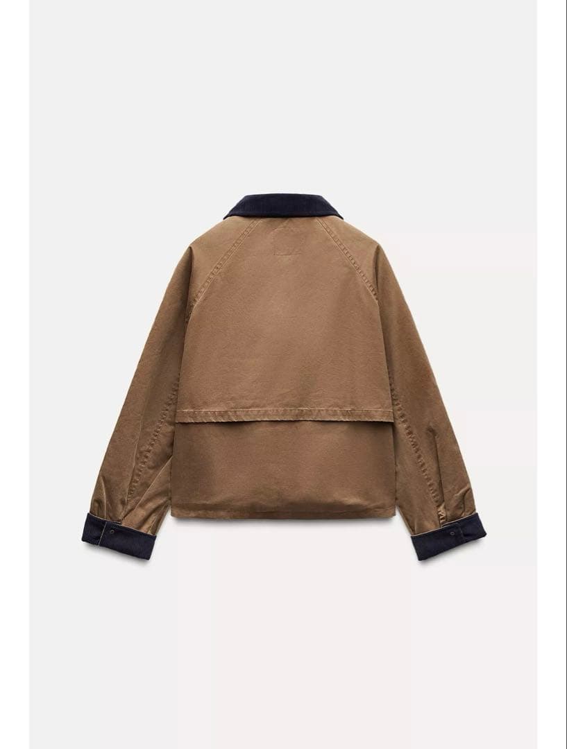 ZARA コントラストカラー　ワックスジャケット