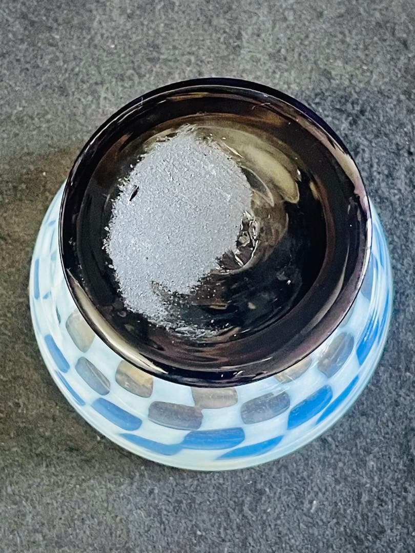 大正ロマン　脚黒市松模様氷コップ