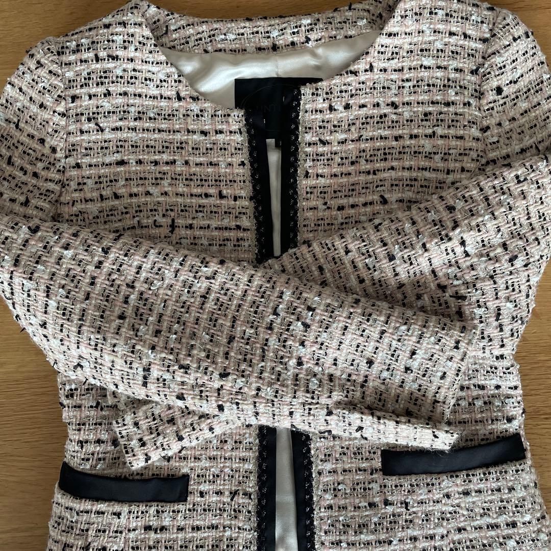 ピンクツイードジャケットスカートセット