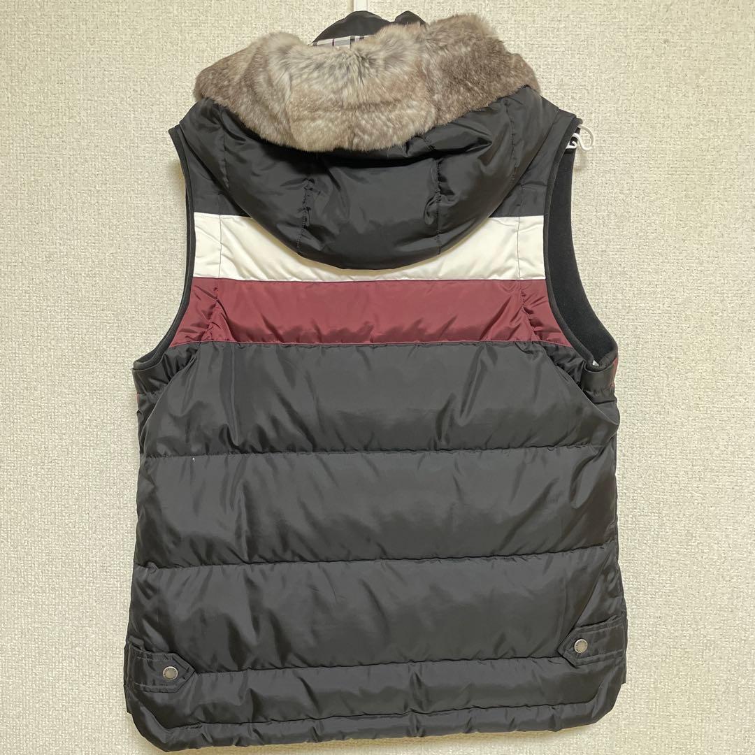 美品 バーバリーブラックレーベル BIGホース刺繍 ノバチェック ダウンベスト