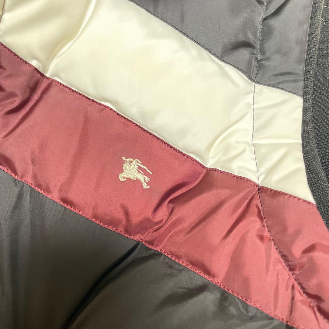 美品 バーバリーブラックレーベル BIGホース刺繍 ノバチェック ダウンベスト