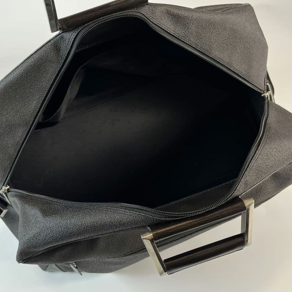 dunhill 2wayボストンバッグ　レザー　PVC チャコールグレー