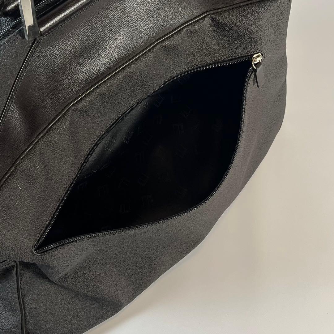 dunhill 2wayボストンバッグ　レザー　PVC チャコールグレー