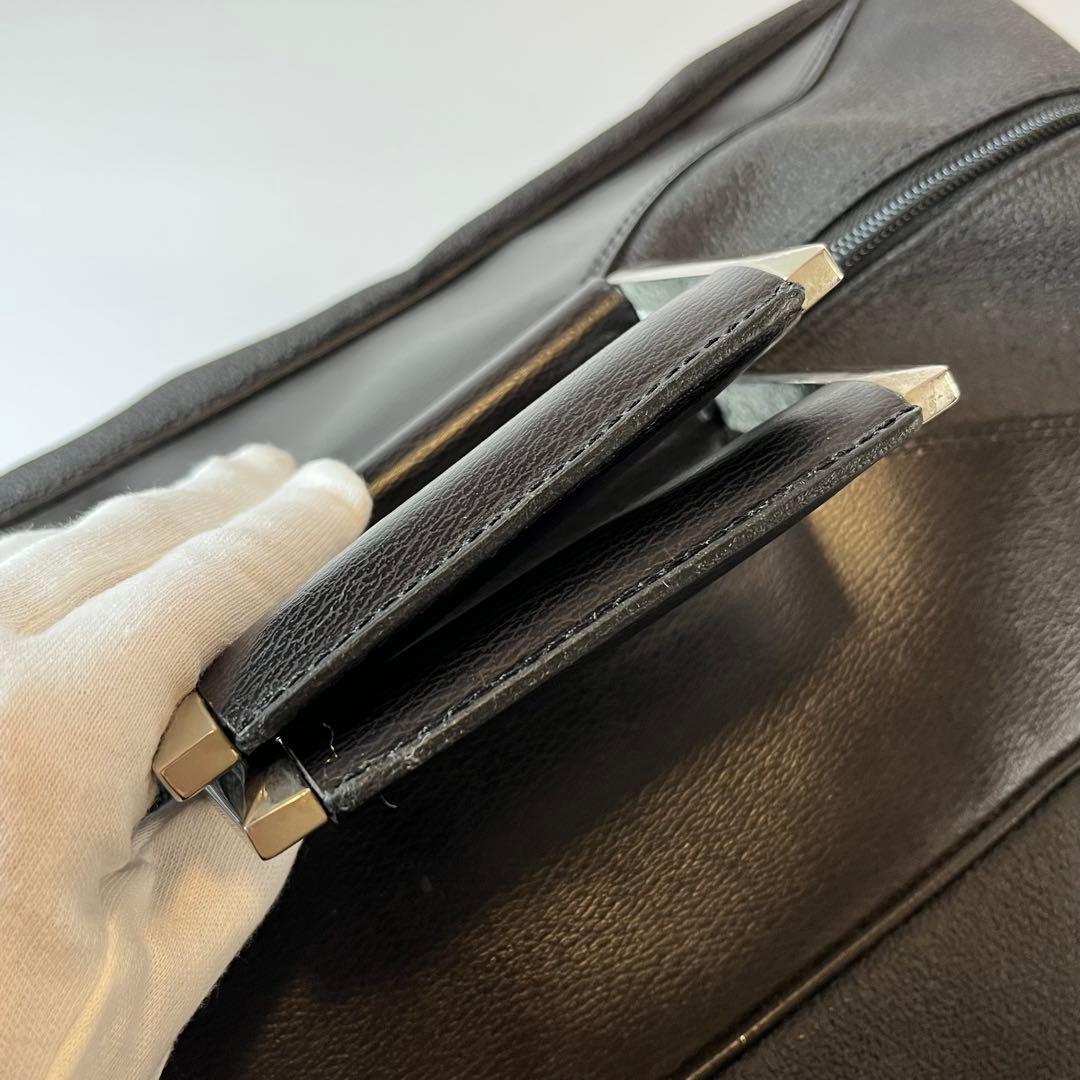 dunhill 2wayボストンバッグ　レザー　PVC チャコールグレー