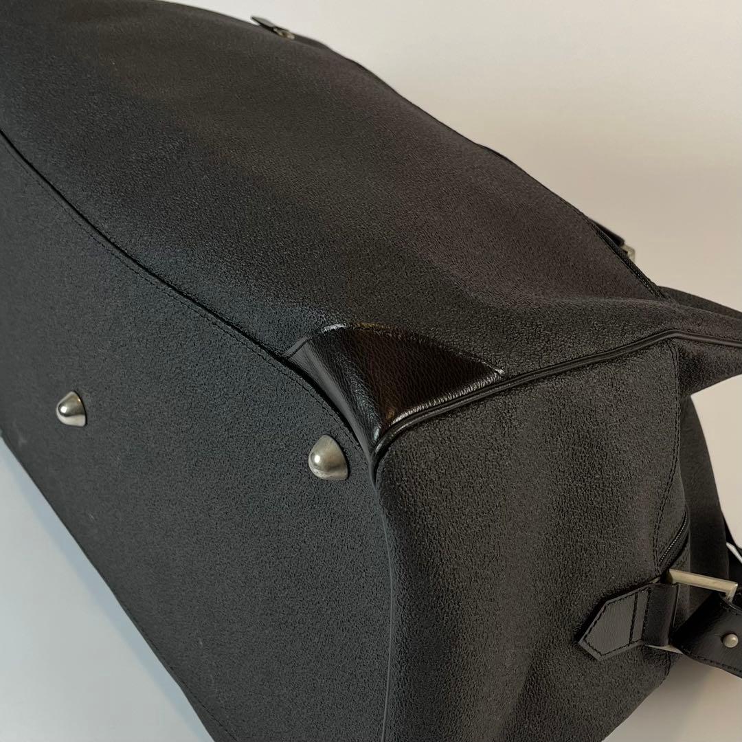 dunhill 2wayボストンバッグ　レザー　PVC チャコールグレー