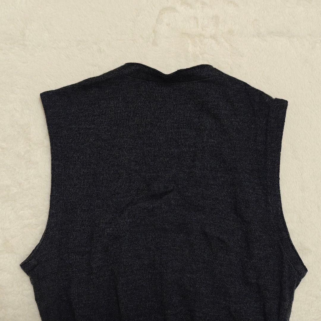 美品✨グランサッソ　ウールニットベスト　チャコールグレー　M相当