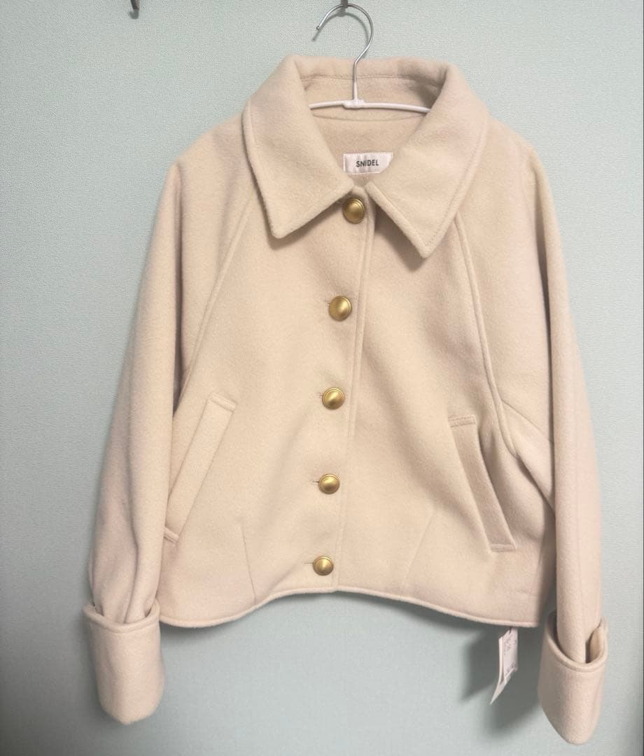 SNIDEL スナイデルステンカラーメタルボタンジャケット アイボリー