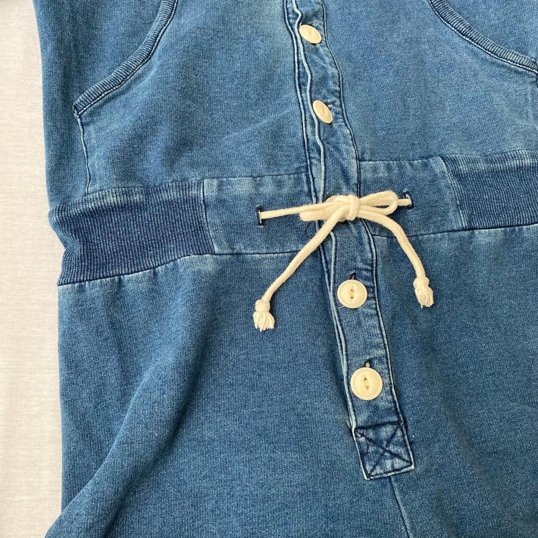 【ジムマスター】スウェットオールインワン つなぎ フード付き フルボタン M