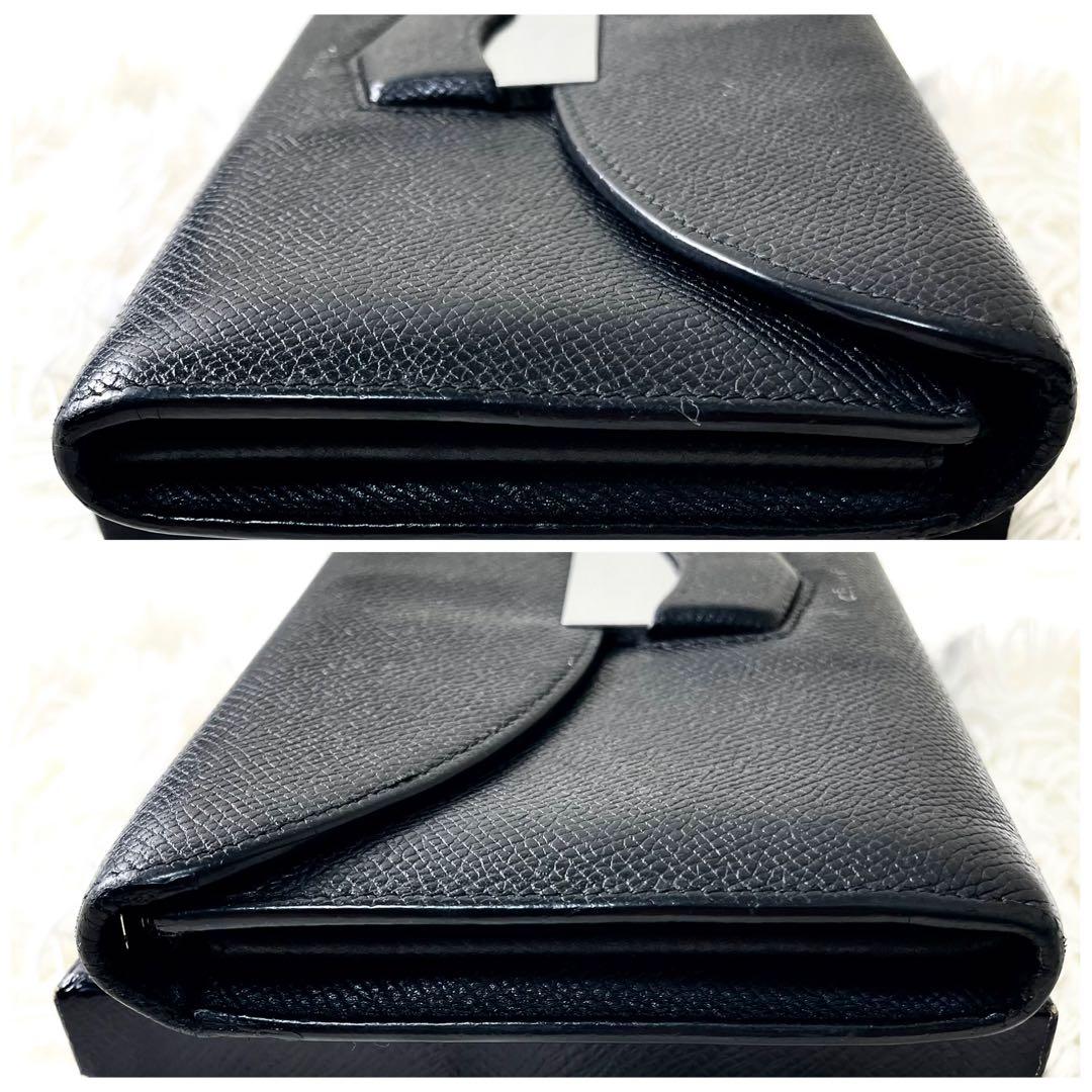 CELINEセリーヌ トロッター フラップマルチファクション カーフ 黒 長財布