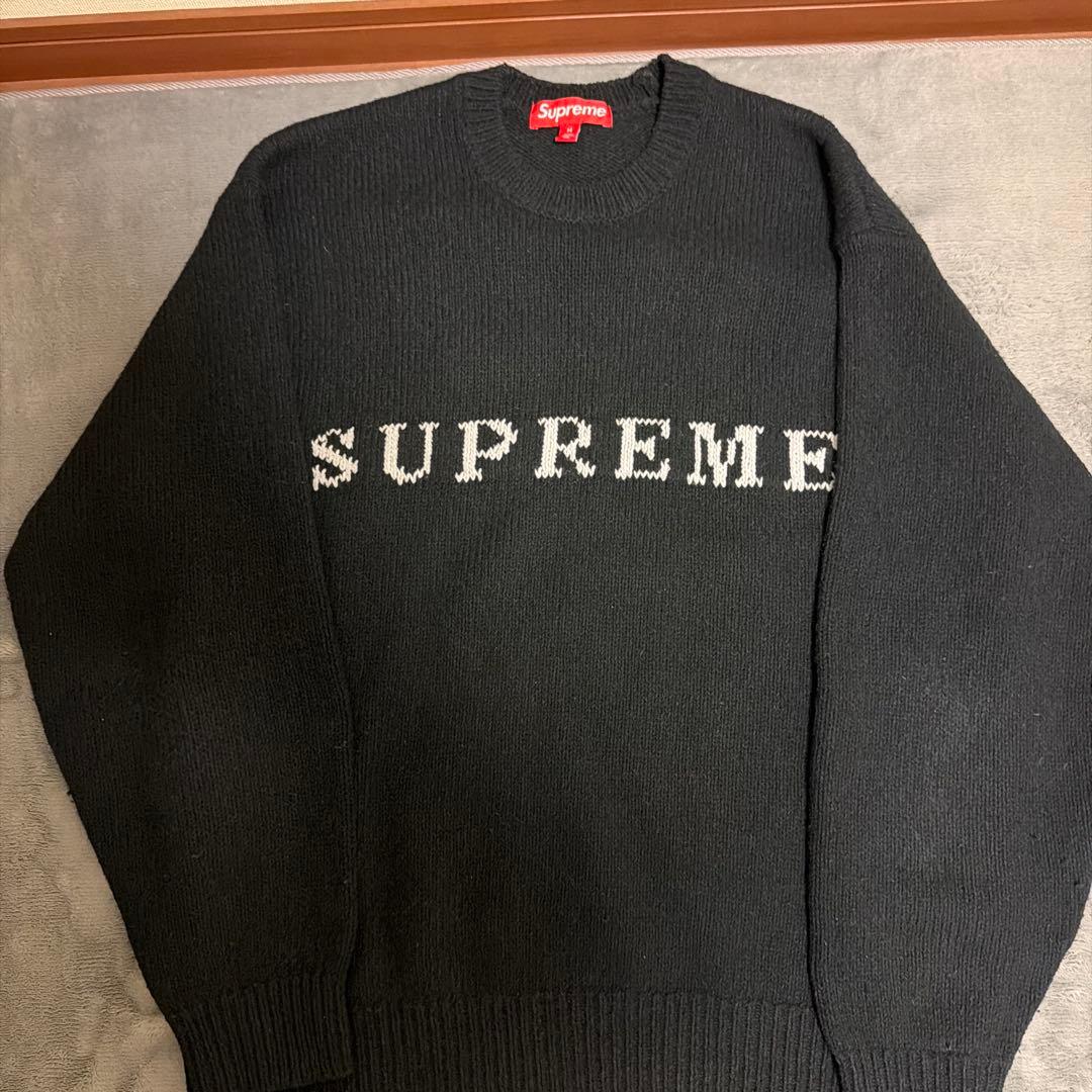 Supreme ブラック オーバーサイズニット